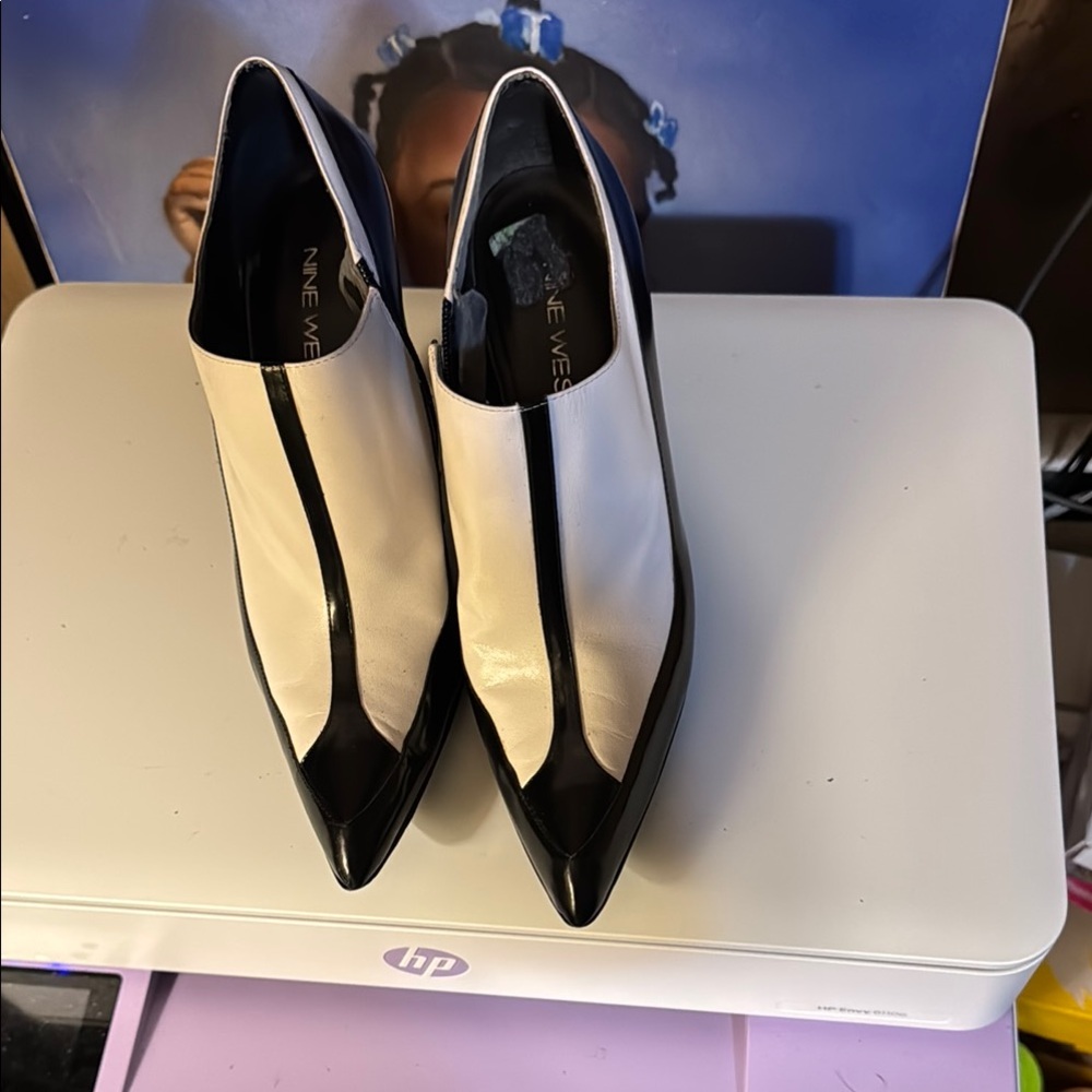 Nine West Black and White Stiletto Heels